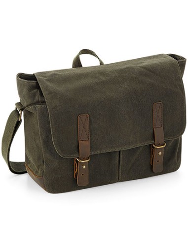 Q-QD653-Heritage Waxed Canvas Messenger